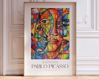Pablo Picasso Poster, Abstract Vintage Art Print, Minimalist Gift Idea, Famous Artist Print, Gallery Picasso Print, Exhibition Line Art