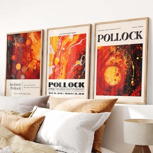 3 Teiliges Jackson Pollock Poster Set - Trendy Wandkunst Set, Jackson Pollock 3er Druck Set, Pollock Abstraktes Poster Set, Pollock Print