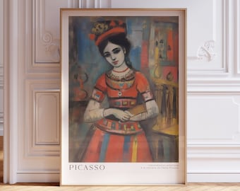 Pablo Picasso Poster, Abstract Vintage Art Print, Minimalist Gift Idea, Famous Artist Print, Gallery Picasso Print, Exhibition Line Art