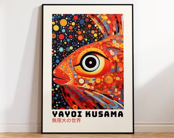 Yayoi Kusama Poster - Abstract Yayoi Kusama Print, Japandi Art, Japanese Wall Art - Inspired by Yayoi Kusama Japandi Wall Art