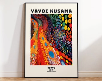 Yayoi Kusama Poster - Abstract Yayoi Kusama Print, Japandi Art, Japanse Wall Art - Geïnspireerd door Yayoi Kusama Japandi Wall Art