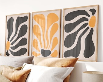 Matisse-Inspired Wall Art - Colorful Poster Set of 3 Art Prints | Henri Matisse Prints | Aesthetic Gallery Wall Art Set | 3 Piece Print