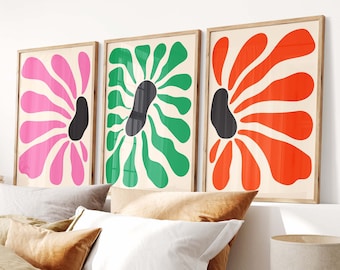 Matisse-Inspired Wall Art - Colorful Poster Set of 3 Art Prints | Henri Matisse Prints | Aesthetic Gallery Wall Art Set | 3 Piece Print