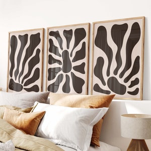 Matisse-Inspired Wall Art - Neutral Poster Set of 3 Art Prints | Henri Matisse Prints | Aesthetic Gallery Wall Art Set | 3 Piece Print