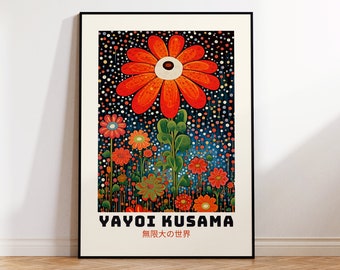 Yayoi Kusama Poster - Abstract Yayoi Kusama Print, Japandi Art, Japanese Wall Art - Inspired by Yayoi Kusama Japandi Wall Art