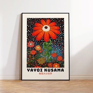 Yayoi Kusama Poster - Abstract Yayoi Kusama Print, Japandi Art, Japanese Wall Art - Inspired by Yayoi Kusama Japandi Wall Art