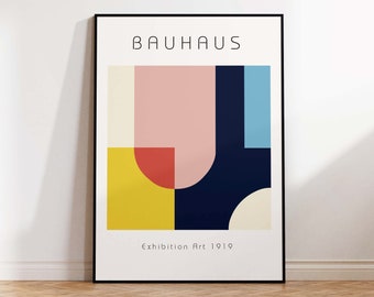 Bauhaus Poster | Bauhaus Print | Bauhaus wall art | Exhibition Poster | Abstract Cool Poster Bauhaus Style | Geometric wall art