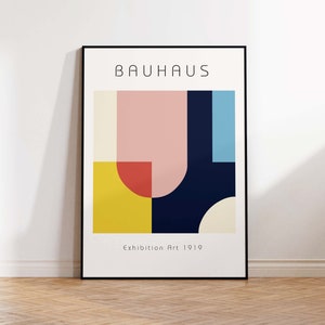 Bauhaus Poster | Bauhaus Kunstdruck | Retro Poster im Bauhaus Stil | Bauhaus Ausstellung Poster | Museum Poster | Cooles Poster Bauhaus Stil