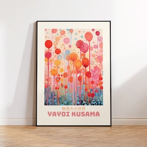 Yayoi Kusama Poster - Abstract Yayoi Kusama Print, Japandi Art, Japanese Wall Art - Inspired by Yayoi Kusama Japandi Wall Art