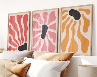 Matisse-Inspired Wall Art - Colorful Poster Set of 3 Art Prints | Henri Matisse Prints | Aesthetic Gallery Wall Art Set | 3 Piece Print