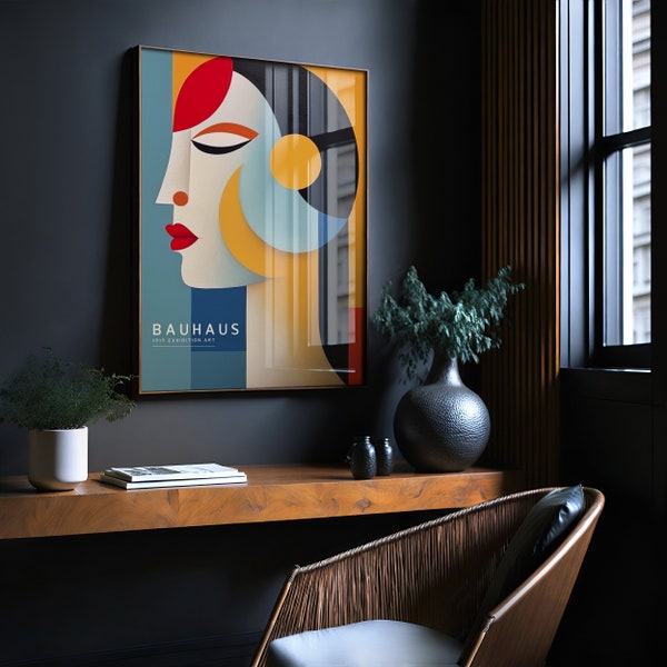 PICA Bauhaus Poster - Abstract Bauhaus Print | Mid Century Modern Picasso Print | Geometric Retro Poster | Bauhaus Exhibition Poster