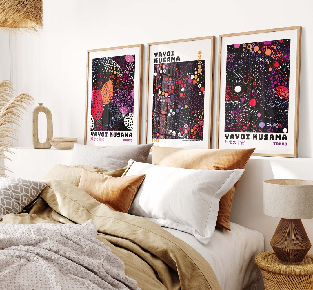 限定マット額装品/草間彌生/4点セット/インテリア/アート/特別品/ポスター 感謝価格】 限定マット額装品/草間彌生/4点セット/インテリア
