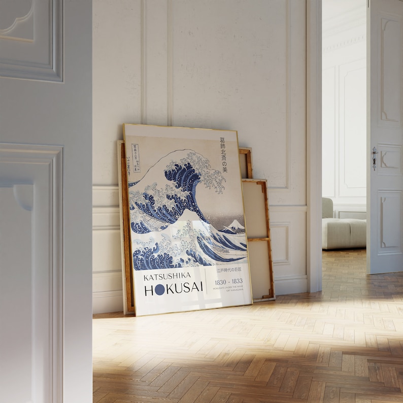 Katsushika Hokusai Poster - "The Great Wave" Japanese Wall Art, Exhibition Gallery Wall, Hokusai Print as Japanese Poster, Japandi Poster image 3