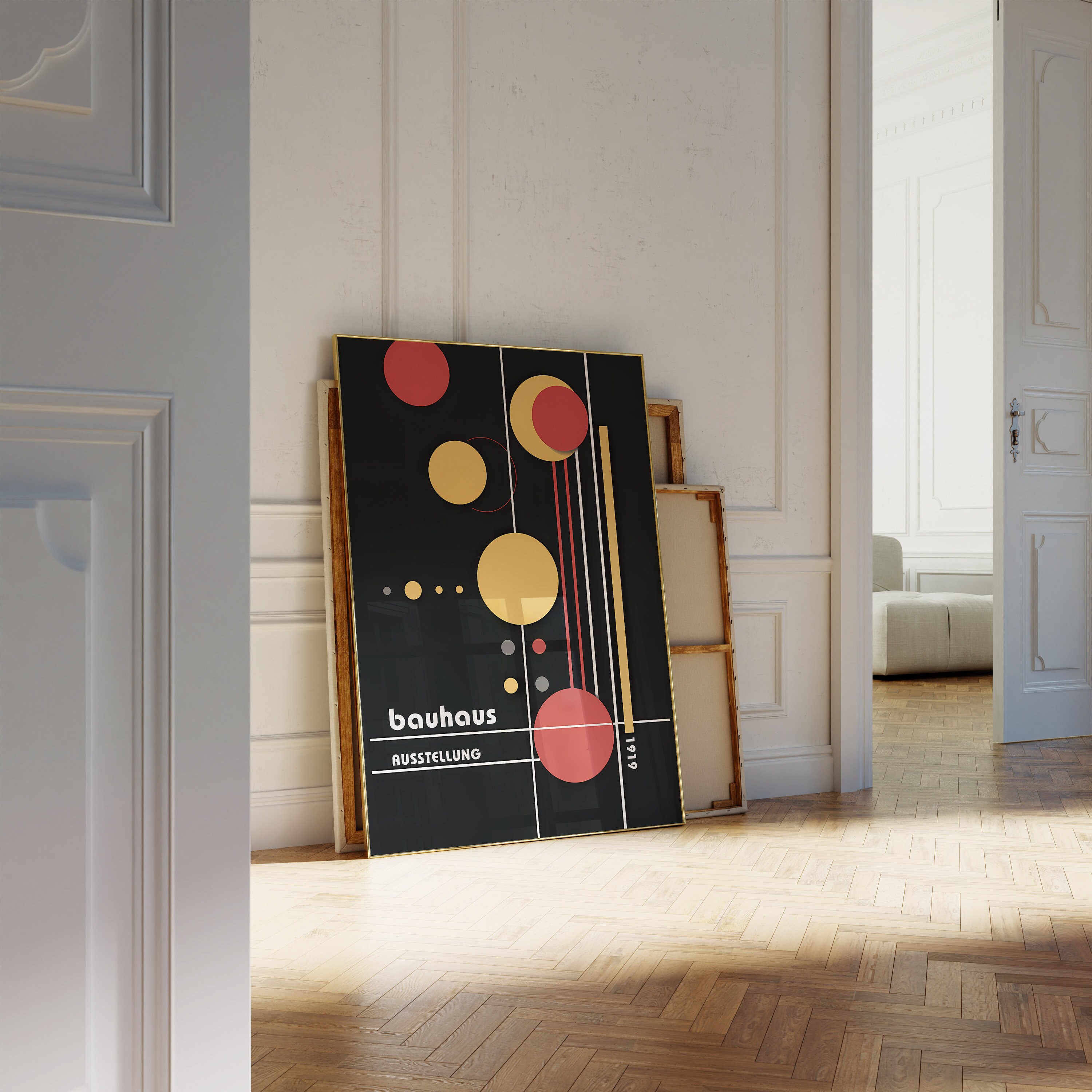 Bauhaus Poster Print - Geometric Wall Art as Living Room Decor, Retro ...