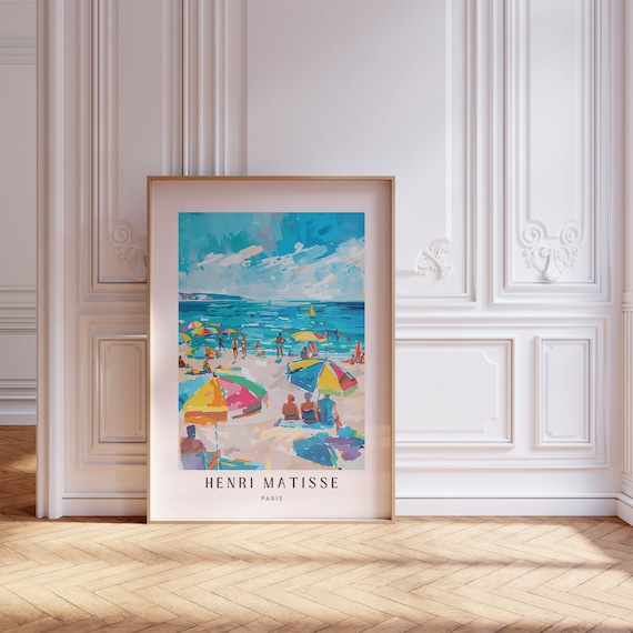 Henri Matisse inspiriertes Poster mit Rahmen, Wohnzimmer Wandkunst, Matisse Kunstdruck, kunstvoll gerahmtes Matisse Poster, Matisse Druck