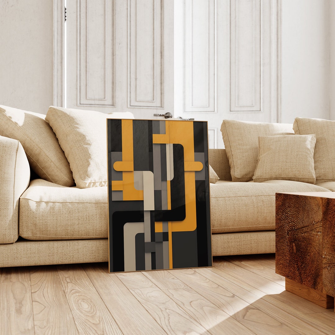 Bauhaus Poster Print - Geometric Wall Art as Living Room Decor, Retro ...