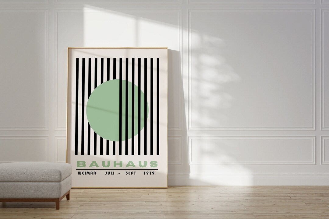 Bauhaus Poster Print - Geometric Wall Art as Living Room Decor, Retro ...