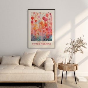 Cartel de Yayoi Kusama - Impresión abstracta de Yayoi Kusama, Arte japonés, Arte de pared japonés - Inspirado en Yayoi Kusama Japandi Wall Art imagen 9