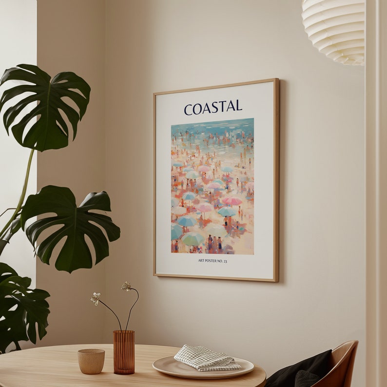 Coastal Pink Ocean Print, Aquarell Wandkunst für Strandhaus Dekoration, gerahmte Poster für Beachy Zimmer Dekoration, Teenage Girl Geschenke Bild 8