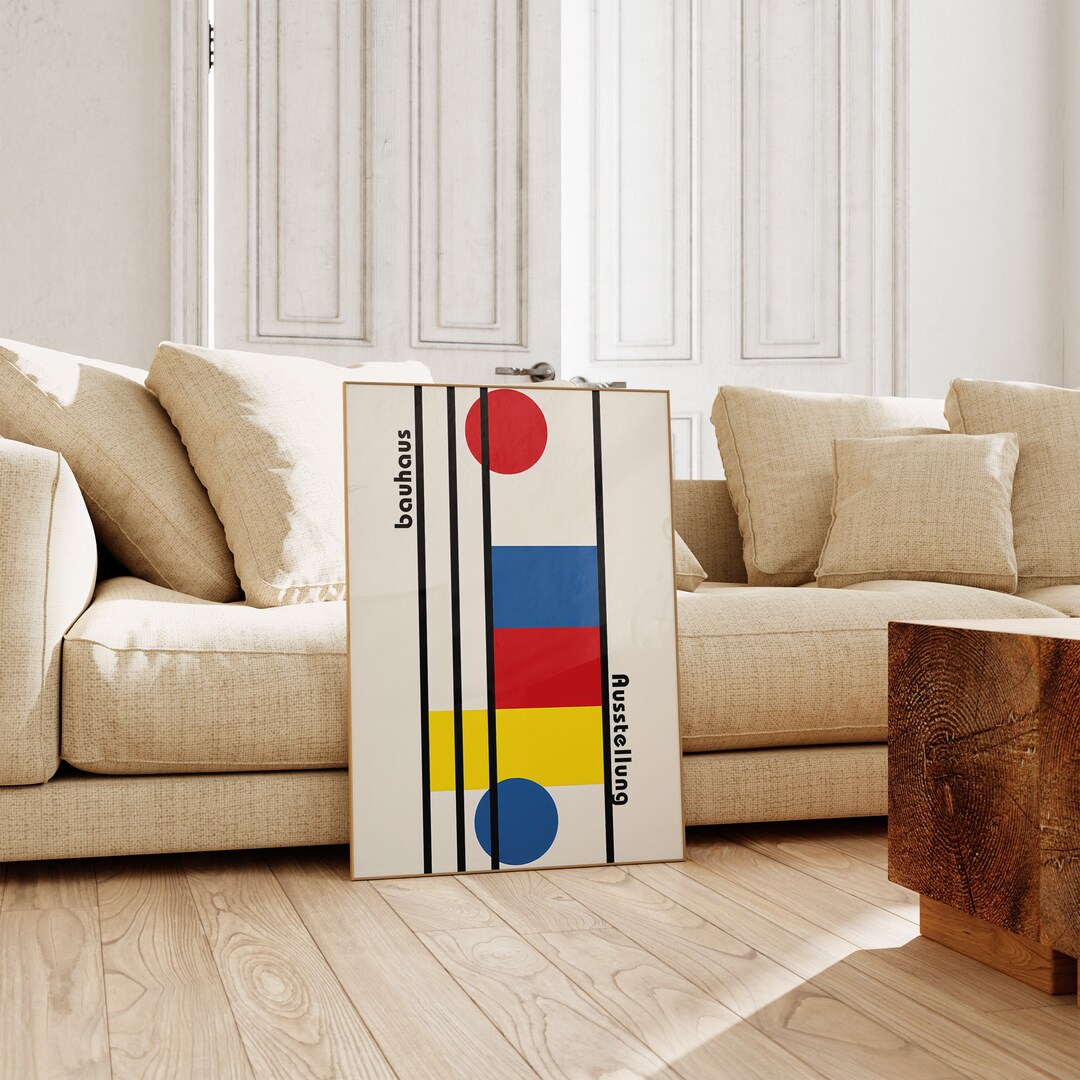 Bauhaus Poster Print - Geometric Wall Art as Living Room Decor, Retro ...