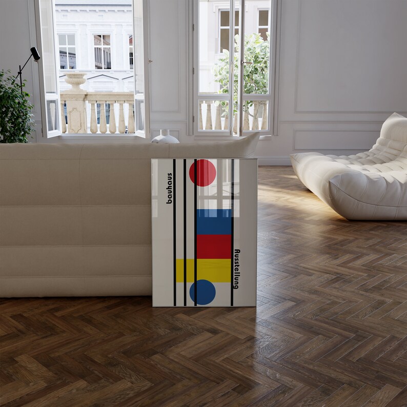 Bauhaus Poster Print - Geometric Wall Art as Living Room Decor, Retro ...