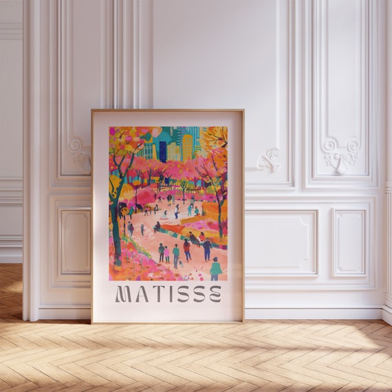 Henri Matisse inspirierter Druck mit Rahmen, Matisse Kunstdruck, Wohnzimmer Wandkunst, kunstvoll gerahmtes Matisse Poster, Matisse gedruckt