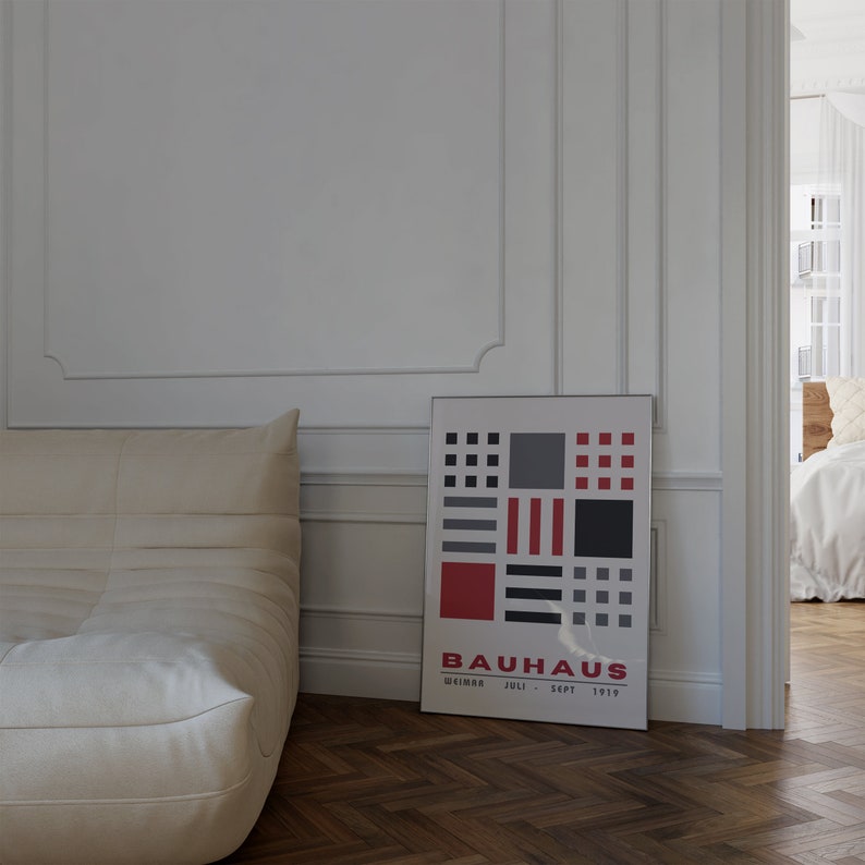 Bauhaus Poster Print - Geometric Wall Art as Living Room Decor, Retro ...