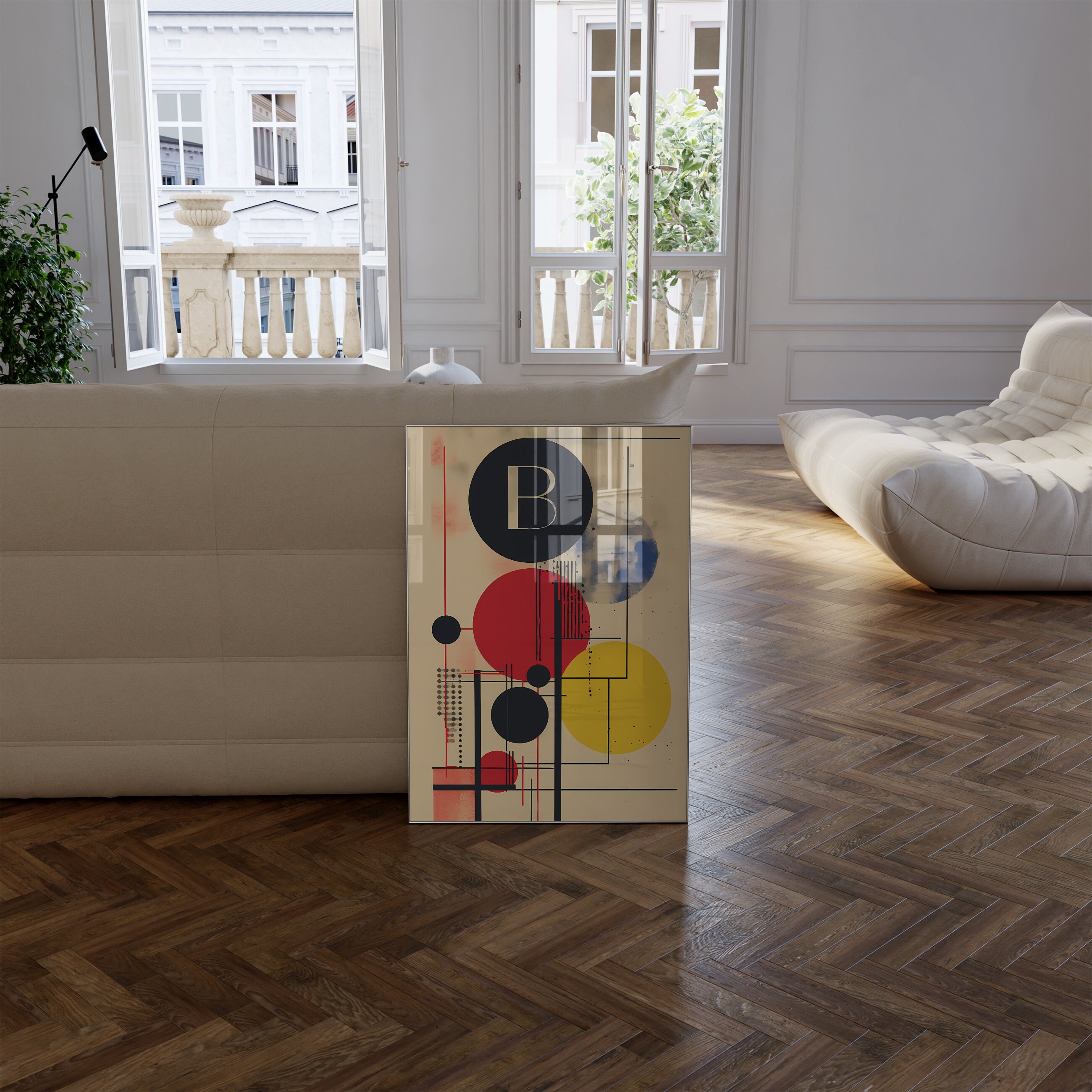 Bauhaus Poster Print - Geometric Wall Art as Living Room Decor, Retro ...