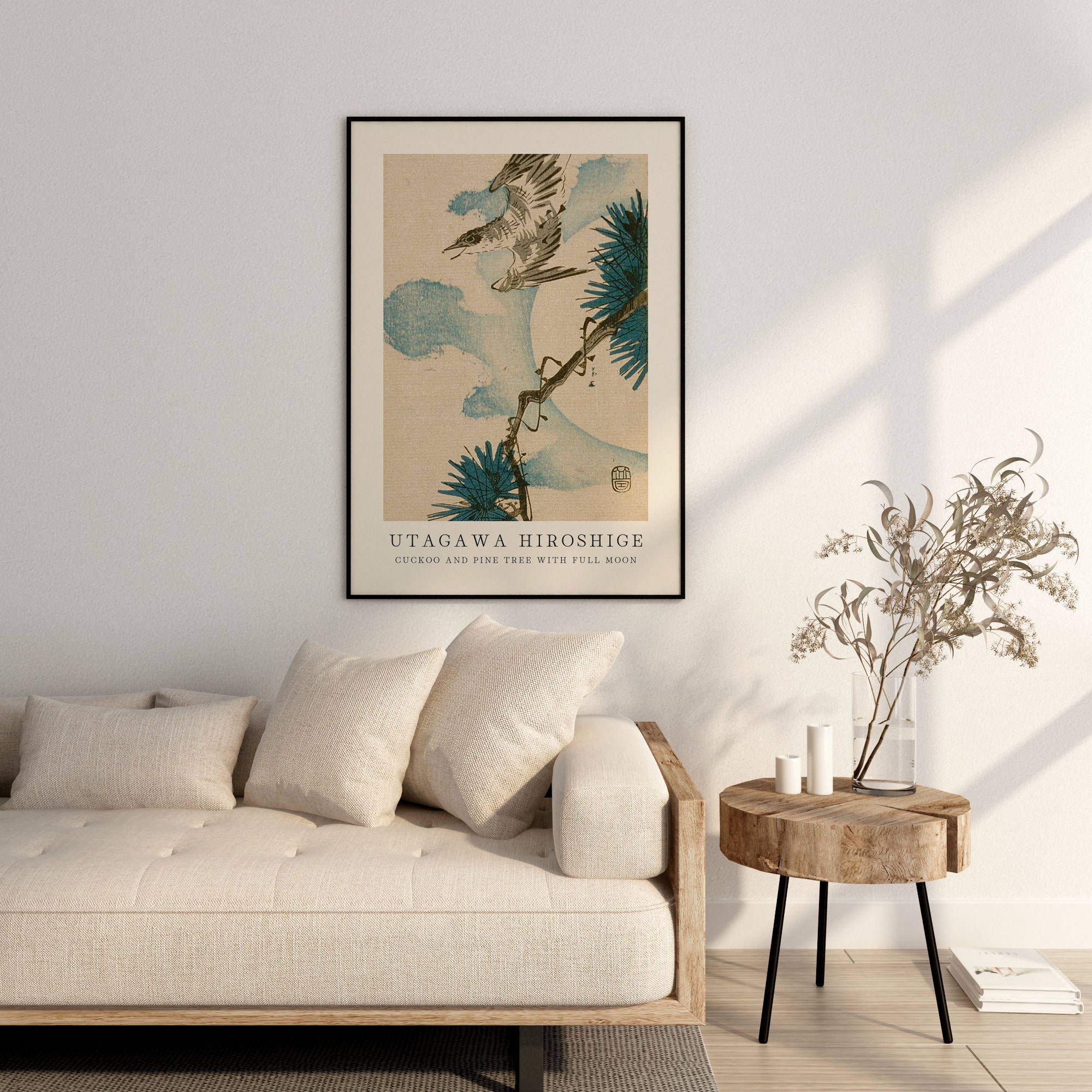 歌川広重ポスター、日本の壁画、展示ギャラリーの壁、広重版画、日本の 