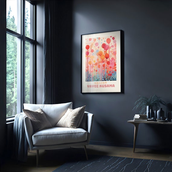 Yayoi Kusama Poster - Abstract Yayoi Kusama Print, Japandi Art