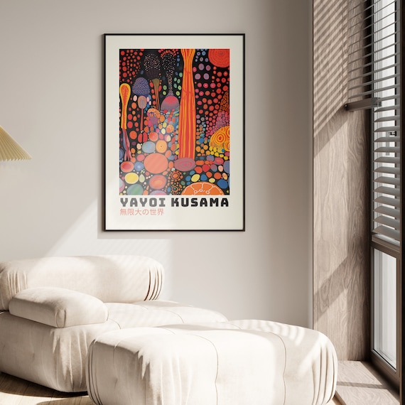 Yayoi Kusama Poster - Abstract Yayoi Kusama Print, Japandi