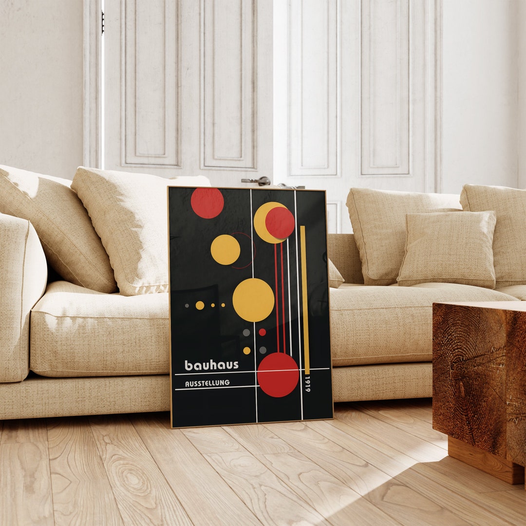 Bauhaus Poster Print - Geometric Wall Art as Living Room Decor, Retro ...