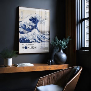Katsushika Hokusai Poster - "The Great Wave" Japanese Wall Art, Exhibition Gallery Wall, Hokusai Print as Japanese Poster, Japandi Poster image 6