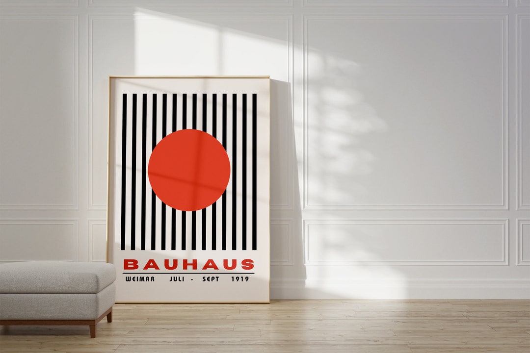 Bauhaus Poster Print - Geometric Wall Art as Living Room Decor, Retro ...