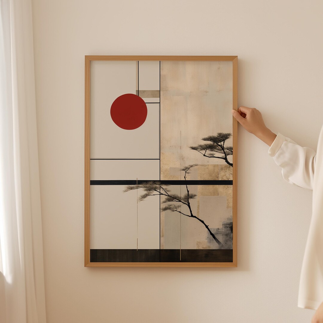 の 人気アイテムランキング Japanese Architecture Optical Illusion, Japandi Wall Art 版画