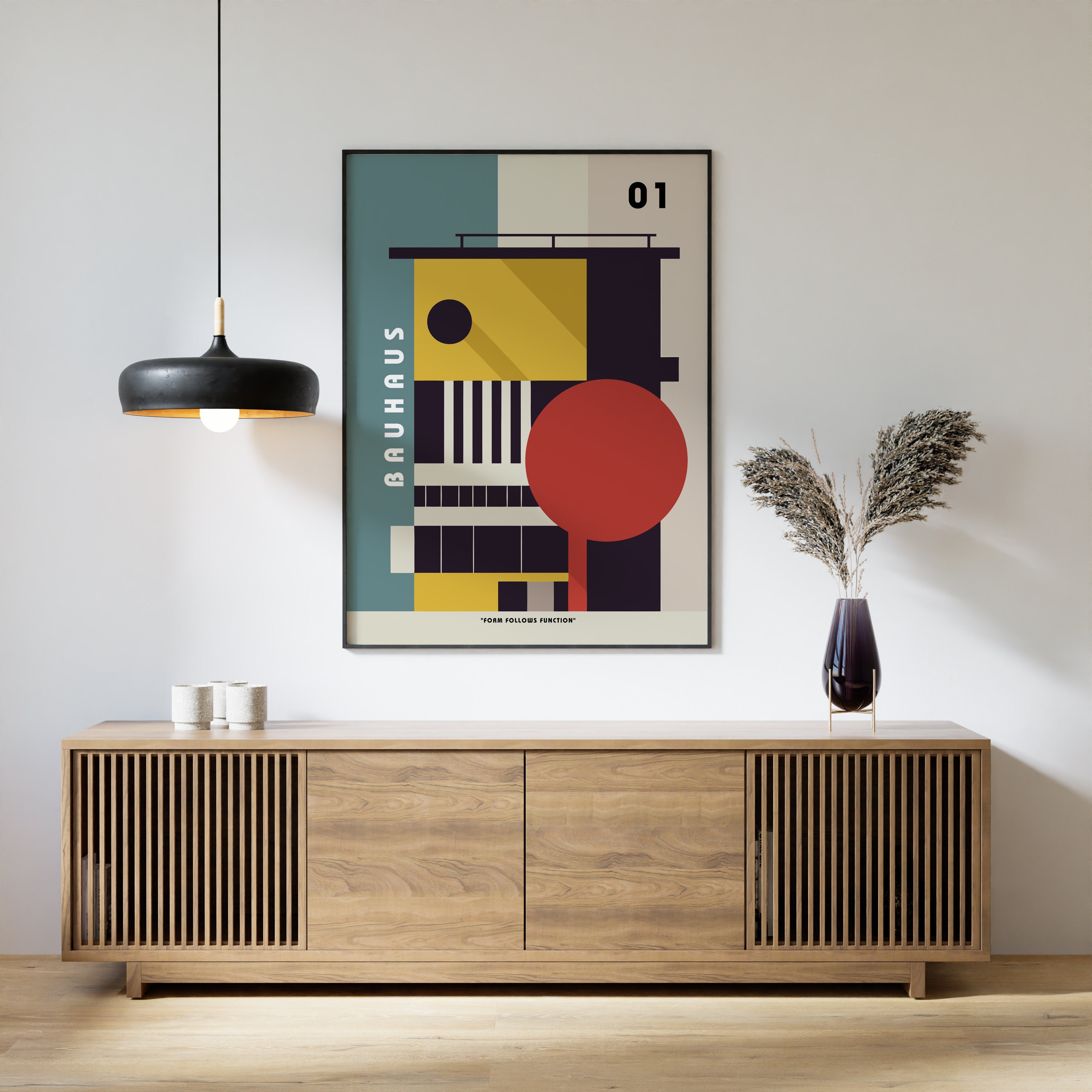 Wallbuddy Set Di 3 Poster Astratti Bauhaus Tedeschi Rari – Stampe D'Arte Minimaliste (13x18 Cm) – Carta Fotografica Premium 300g – Regalo Ideale Per Decorazione Casa O Ufficio
