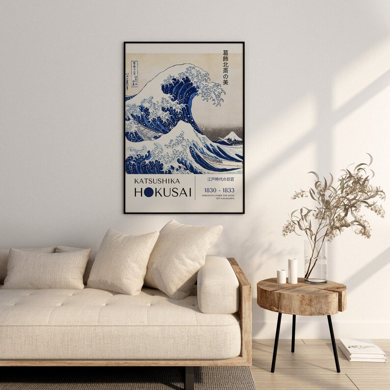 Katsushika Hokusai Poster - "The Great Wave" Japanese Wall Art, Exhibition Gallery Wall, Hokusai Print as Japanese Poster, Japandi Poster image 5