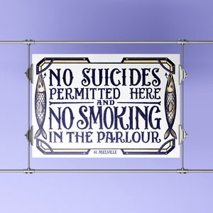 Moby Dick quote from the novel by Herman Melville, hand lettering poster