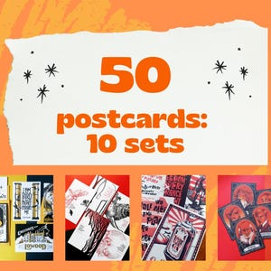 50 literary postcards, 10 sets, pick your fave from our shop - Il Cartavolante