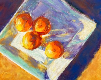 Oranges Original Pastel Painting Original Art