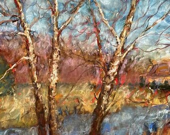 Digital Download Birch Trees - Pastel Print