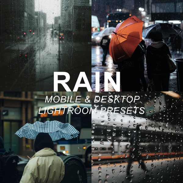 RAIN lightroom preset, rain instagram preset, rain mobile preset, spring lightroom preset, rain instagram filter, rain desktop preset, moody