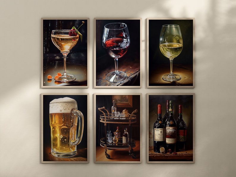 Food Wall Art Set of 6 Prints, Kitchen Wall Decor, Kitchen Wall Art