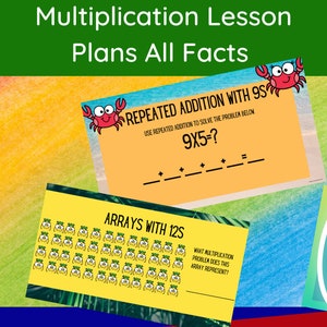 Multiplication lesson plans for all multiplication facts 1s-12s 3rd Grade Math BUNDLE *Digital Download*
