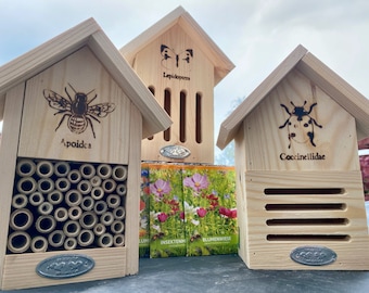 Insektenpaket - Marienkäferhaus, Bienenhaus oder Schmetterlinghaus