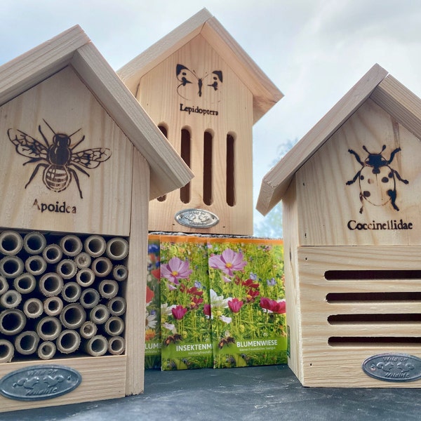 Insektenpaket - Marienkäferhaus, Bienenhaus oder Schmetterlinghaus