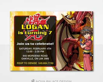 Invitación personalizada de cumpleaños de Bakugan, Invitación de Bakugan, Tema de Battle Brawlers, Fiesta para niños, Descarga digital personalizada, Tarjeta imprimible, Evite