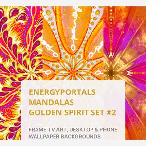Energyportals Art - Frame TV - Golden Spirit Set #2 - Spiritual Mandalas, Energie Bilder | TV, Desktop & Phone Wallpaper Backgrounds