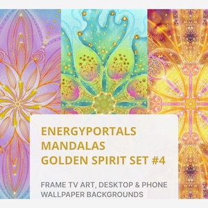 Energyportals Art - Frame TV - Golden Spirit Set #4 - Spiritual Mandalas, Energie Bilder | TV, Desktop & Phone Wallpaper Backgrounds