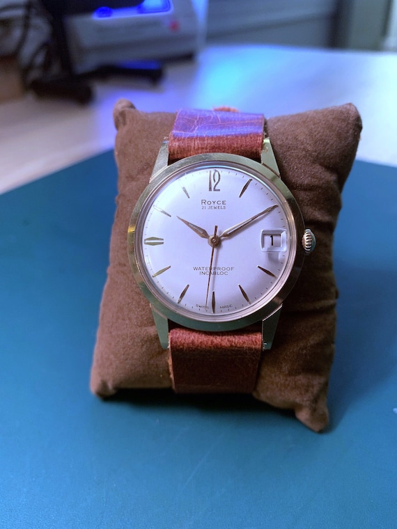 Vintage 1970s Royce Wristwatch With Date Function Etsy